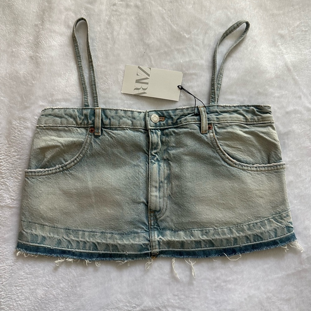 Zara Denim Crop Top size M